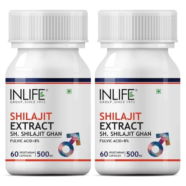 INLIFE Pure Shilajit Extract Supplement for Men | Strength and Stamina, 500mg - 60 capsules - Imagen 3