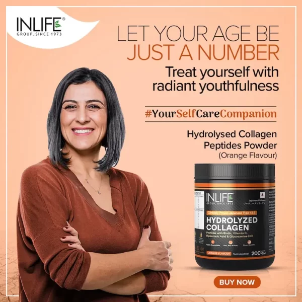 INLIFE Hydrolysed Collagen Peptides Supplement with Glucosamine, Hyaluronic Acid, Vitamin C, Biotin (200g) - Imagen 6