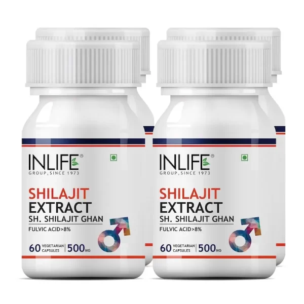 INLIFE Pure Shilajit Extract Supplement for Men | Strength and Stamina, 500mg - 60 capsules - Imagen 2