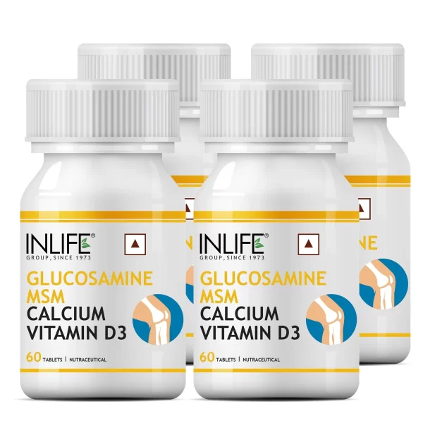 INLIFE Glucosamine Tablets for Joint | With MSM Calcium & Vitamin D3 | Cartilage, Bone Health Supplement - 60 Tablets - Imagen 7