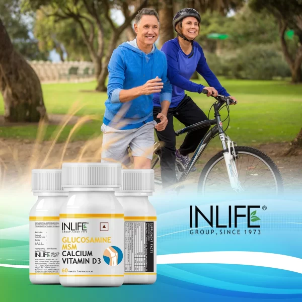 INLIFE Glucosamine Tablets for Joint | With MSM Calcium & Vitamin D3 | Cartilage, Bone Health Supplement - 60 Tablets - Imagen 4