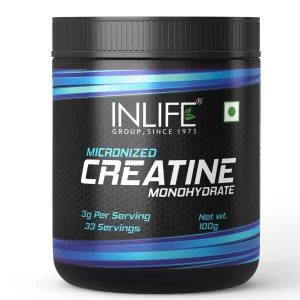 INLIFE Micronized Creatine Monohydrate Powder Supplement - 100 grams (Unflavoured)