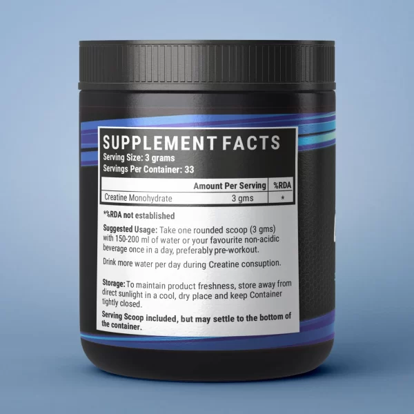 INLIFE Micronized Creatine Monohydrate Powder Supplement - 100 grams (Unflavoured) - Imagen 3