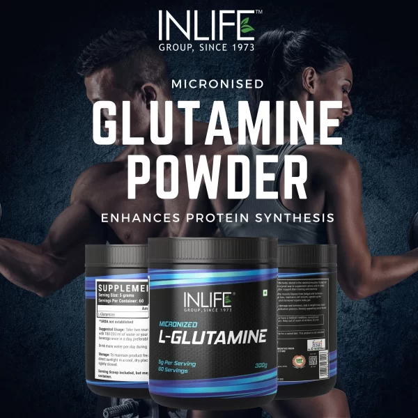 INLIFE Micronized L - Glutamine Powder Supplement - 300 grams (Unflavoured) - Imagen 4
