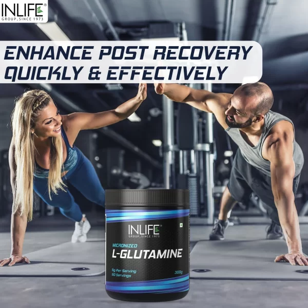 INLIFE Micronized L - Glutamine Powder Supplement - 300 grams (Unflavoured) - Imagen 6
