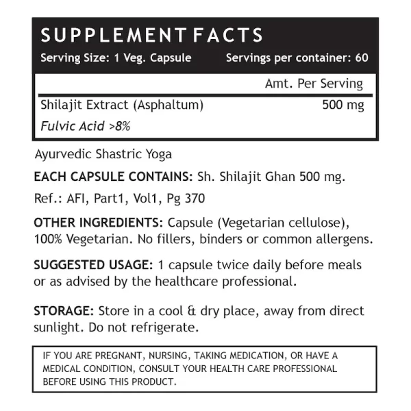 INLIFE Pure Shilajit Extract Supplement for Men | Strength and Stamina, 500mg - 60 capsules - Imagen 7