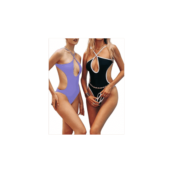 HYPERFIRE Women's Sexy Criss Cross Halter Bathing Suit Cut Out Backless Monokini Swimsuits One Piece
