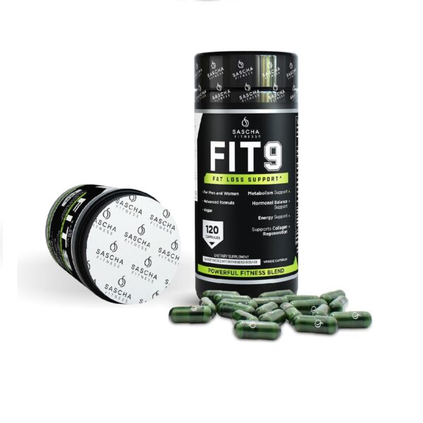 Sascha Fitness Fat Loss pills | Collagen support | Fluid Balance | FIT9 Ingredients: 7Keto + Uva Ursi, Gotu Kola, L-Theanine,Gingko Biloba,DIM,Green Tea | Weight Loss Supplements-Vegan-120 Natural Cap