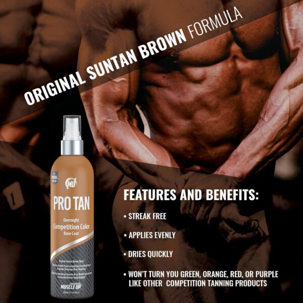 Pro Tan Overnight Competition Color, Original Suntan Brown Formula 8.5 fl oz (250 ml) - Image 2