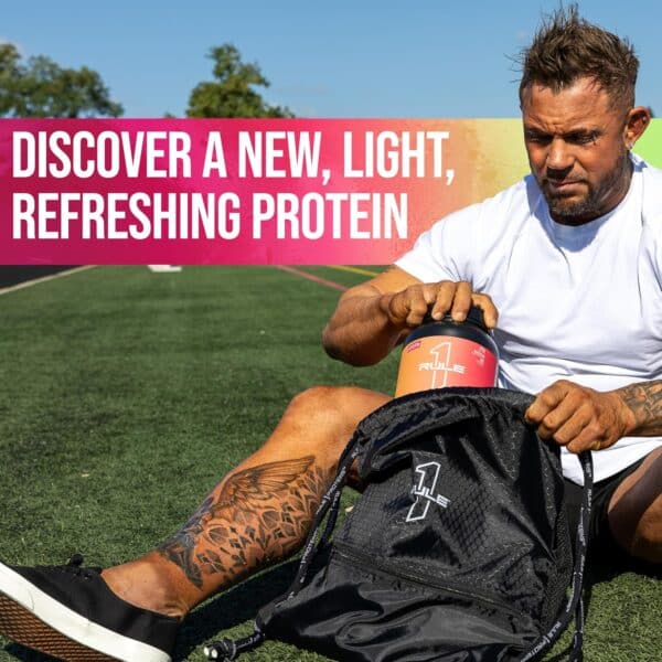 Rule One Proteins Clear Isolate - 20g All-whey Isolate Protein, Over 9g EAAs, 300mg of Electrolyte Minerals, 90 Calories, Light, Crisp, and Refreshing Taste (27 Servings, Cherry Limeade) - Imagen 5