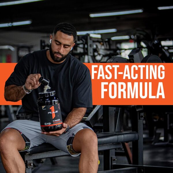 Rule One Proteins R1 Protein - 25g Fast-Acting, Super-Pure 100% Isolate and Hydrolysate Protein Powder with 6g BCAAs (5 Pounds, Chocolate Fudge) - Imagen 4