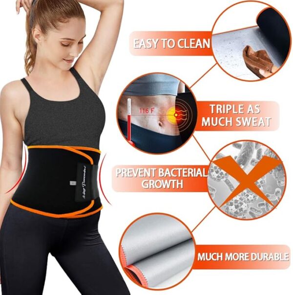 KingPavonini Waist Trimmer for Women & Mens Waist Trainer Sweat Belt Plus Size, Upgraded - Imagen 4