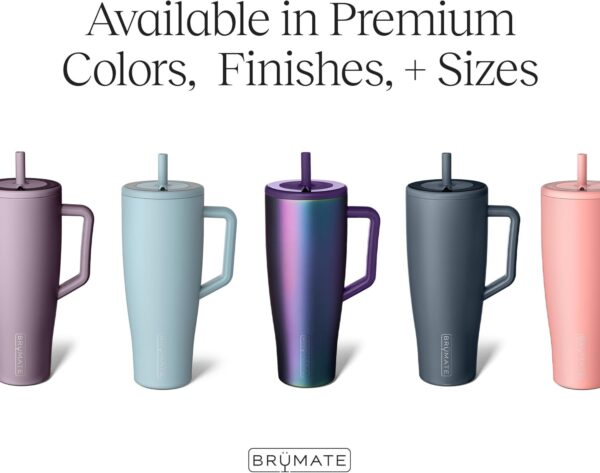 BrüMate Era 40 oz Tumbler with Handle and Straw | 100% Leakproof Insulated Tumbler with Lid and Straw | Made of Stainless Steel | Cup Holder Friendly Base | 40oz (Blue Agave) - Imagen 2
