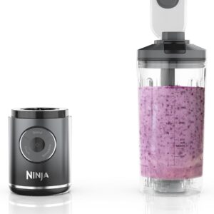 Ninja Blast Max, Portable & Personal Blender + Twist & Go, Smoothie, Blend, Ice Crush, 3 Programs, Cordless, 22 oz removable Vessel, Dishwasher Safe, Leakproof, Grey, BC251GY