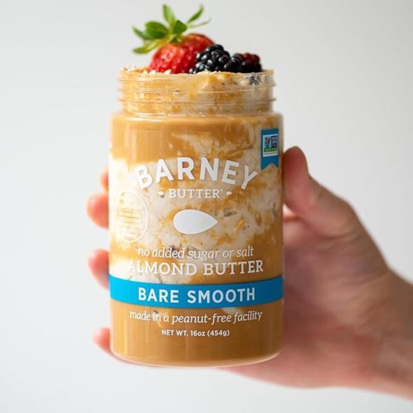 Barney Butter Almond Butter, Bare Smooth, 16 Ounce Jar, No Added Sugar or Salt, Skin-Free Almonds, No Stir, Non-GMO, Gluten Free, Keto, Paleo, Vegan - Imagen 2