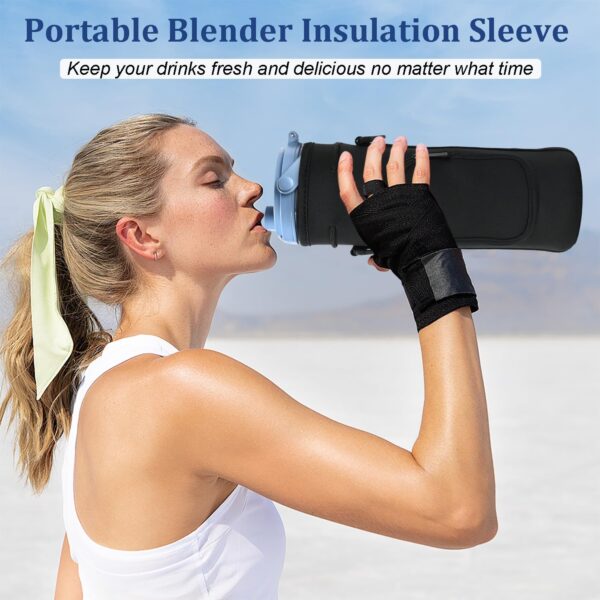 Storage Sleeve Bag for Ninja Blast Portable Blender with Shoulder Strap and Accessory Pocket Compatible with Ninja BC151NV/BC51NV/BC151BK/BC151CR/BC151EM/BC151PR/BC151WH Blast Portable Blender(Black) - Image 4