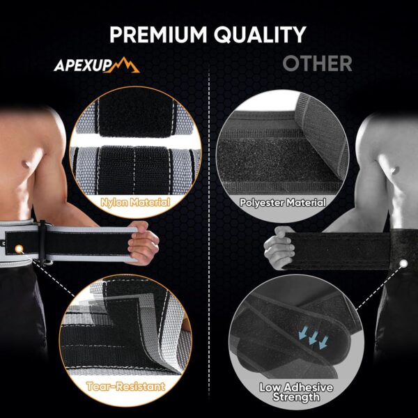APEXUP Weight Lifting Belt, 4 Inch Quick Locking Gym Belt Fitness Weightlifting Belt for for Squats, Weightlifting and Strength Training - Image 2
