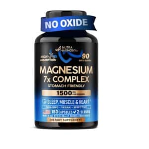 Magnesium Complex - Glycinate | Citrate | Malate | Taurate | Chloride | Aspartate | Orotate - Made in USA - 7 in 1 Supplement for Sleep, Muscle & Heart Support - Vegan & Natural - 3 Month Supply