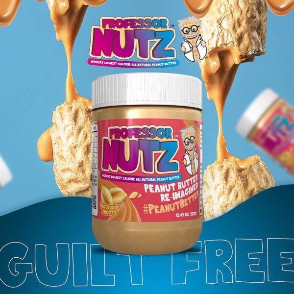 Professor Nutz Organic Peanut Butter- Low Calorie, Nut Butter, Natural Peanut Butter, Natural Fiber, Healthy Peanuts, Great source of Protein, 30 Essential Vitamins & Minerals - 12.41 Oz, Original - Image 4