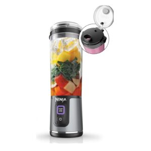 Ninja BC151BK Blast Portable Blender, Cordless, 18oz. Vessel, Personal Blender-for Shakes & Smoothies, BPA Free, Leakproof-Lid & Sip Spout, USB-C Rechargeable, Dishwasher Safe Parts, Black