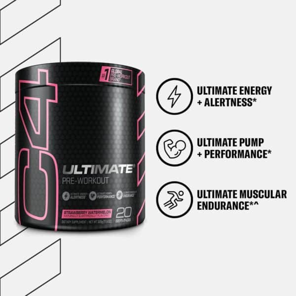 Cellucor C4 Ultimate Pre Workout Powder Watermelon - Sugar Free Preworkout Energy Supplement for Men & Women - 300mg Caffeine + 3.2g Beta Alanine + 2 Patented Creatines - 20 Servings - Image 4