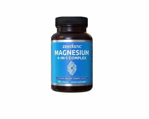 Zentastic 4-in-1 Magnesium Complex - Chelated Magnesium Glycinate, Malate, Taurate & Lactate - High Absorption for Nerves, Immune, Bones, Muscles - Magnesium Supplement - 120 Magnesium Capsules