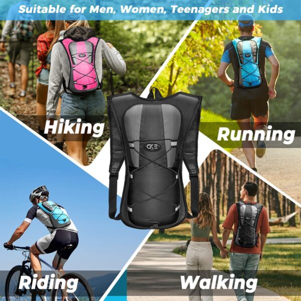 Hydration Backpack Hydration Pack Water Backpack with 2L(70-Ounce) Hydration Bladder for Men Women Kids for Running Hiking Biking Climbing - Image 5