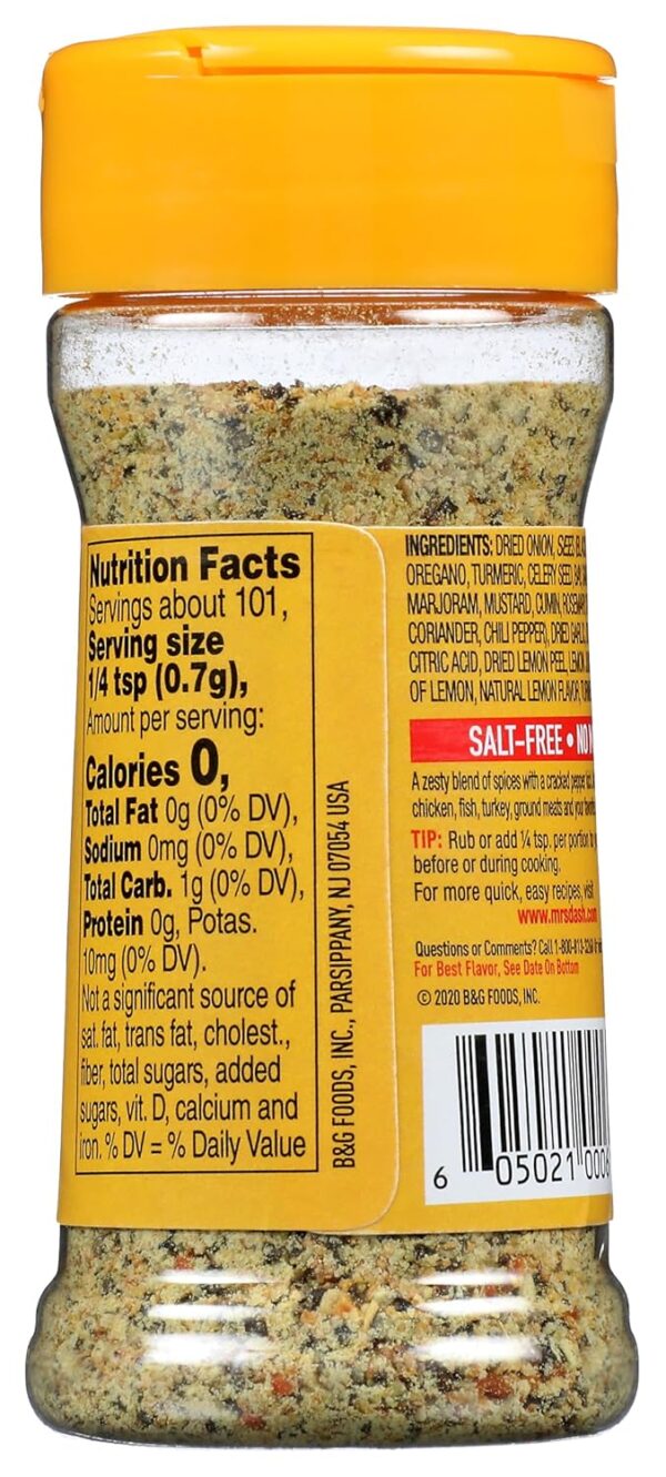 Dash Salt-Free Seasoning Blend, Lemon Pepper, 2.5 Ounce - Imagen 2