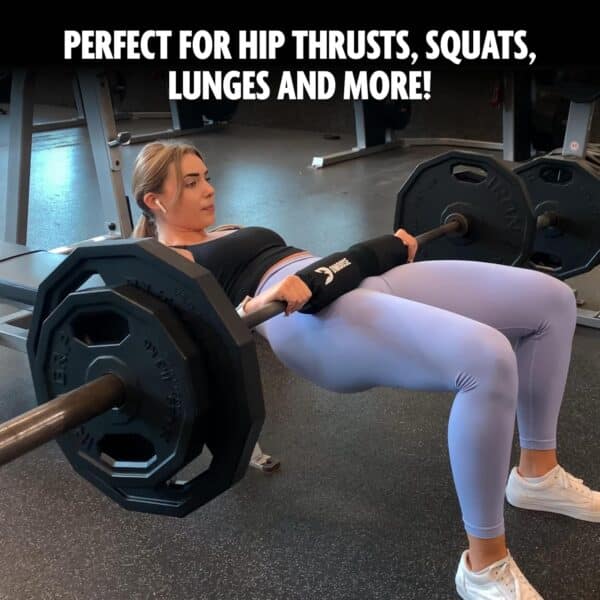 DMoose Fitness Barbell Pad for Hip Thrust, Squat & Lunges - Non-Slip Thick Foam Cushion for Neck and Back Support with Two Straps - Hip Thrust Pad for Leg Day - Fits All Olympic Bars and Smith Machine - Image 3