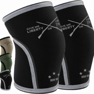 Knee Sleeves for Weightlifting & Powerlifting (7mm Pair) For Men & Women - Knee Wraps for Weight Lifting, Squats, Fitness, Gym Workout, Crossfit - IPF Approved Knee Compression Sleeve Support