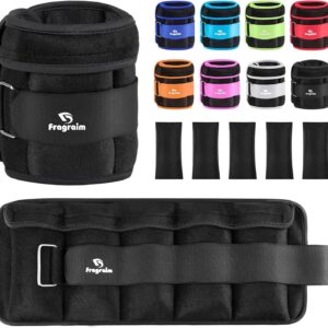 Fragraim Adjustable Ankle Weights 1-3/4/5/6/8/10/12/15/20 LBS Pair with Removable Weight for Jogging, Gymnastics, Aerobics, Physical Therapy