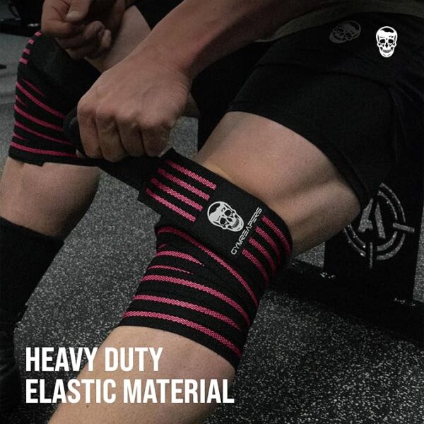 Gymreapers Knee Wraps for Squats and Powerlifting 72 Inch Compression Wraps with Strap for Men & Women Weightlifting Support - Imagen 2