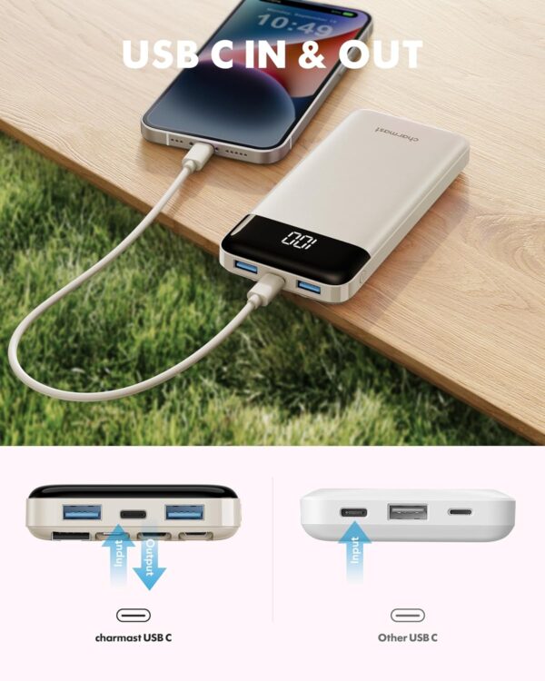 Portable Charger with Built in Cables, Portable Charger with Cords Wires Slim 10000mAh Travel Essentials Battery Pack 6 Outputs 3A Fast Charging Power Bank for iPhone Samsung Pixel LG Moto iPad - Image 3