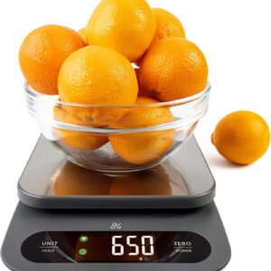 Greater Goods High Capacity Kitchen Scale, 10kg/22lb Capacity Food Scale for Bulk Cooking & Baking, Touch Controls, Hi-Def LCD, Stainless Steel Platform, Precise to 1g