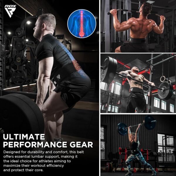 RDX Weight Lifting Belt - AUTO LOCK 4” Premium Adjustable Gym Belt for Olympic Cross Training - Support for Men Women Functional Fitness Workout - WOD Powerlifting Bodybuilding Weightlifting Deadlift - Imagen 5