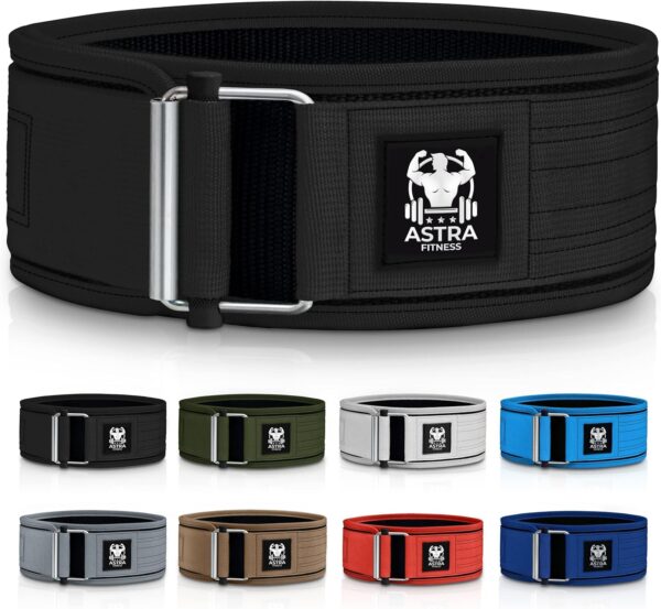 Quick Locking Premium Weight Lifting Belt - Powerlifting, Cross Training for Men and Women - 4 Inch Wider Back Support, 100% Metal Buckle - Professional Fitness, Olympic Lifting, Deadlift