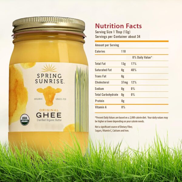 Ghee Organic Grass Fed - Ghee Butter - Organic Ghee - Ghee Oil - Grass Fed Ghee - Organic Butter - Grass Fed Butter - Ghee Butter Organic Grass Fed - Keto Butter - SPRING SUNRISE 8oz - Imagen 4