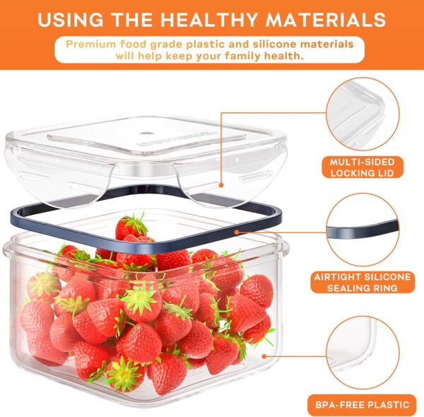 40 PCS Food Storage Containers with Lids Airtight (20 Containers & 20 Lids), Plastic Storage Meal Prep Container-Stackable 100% Leakproof & Microwave Organization and Storage Sets, Lunch Containers - Imagen 5