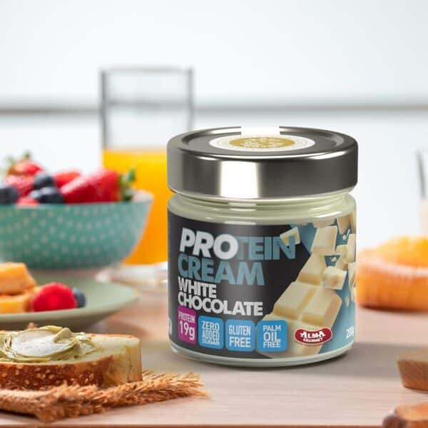 Alma Gourmet Italian White Chocolate Protein Cream Spread – High Protein, Zero Added Sugar, Gluten Free - Smooth & Velvety Texture - Ideal for Breakfast, Snacks and Post-Workout - 7.05oz (200g) - Image 2