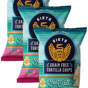 Siete Sea Salt Grain Free Tortilla Chips, 5 oz bags (3 PACK)