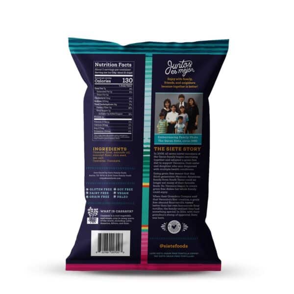 Siete Sea Salt Grain Free Tortilla Chips, 5 oz bags (3 PACK) - Image 3